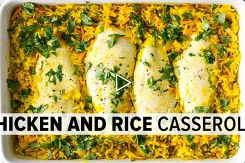 TURMERIC CHICKEN AND RICE CASSEROLE | easy & healthy dinner recipe