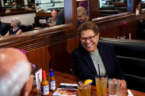 Karen Bass faces a tough test in the Los Angeles mayor’s race after a mogul moves in.