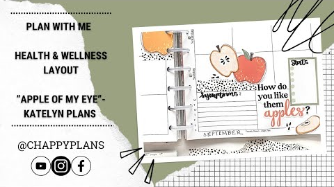 PLAN WITH ME :: HEALTH\WELLNESS INSERTS :: “APPLE OF MY EYE”- @Katelyn Plans