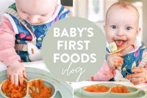 BABY’S FIRST FOODS | BLW, Homemade Purees + Baby Food Meal Prep!