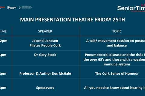 Talks schedule announced for this Friday at Senior Times LIVE! Cork