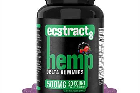 Hemp Gummies Delta Premium 500 Milligram High Potency - 25 Per Fruity Gummy Bear - Stress Relief,..