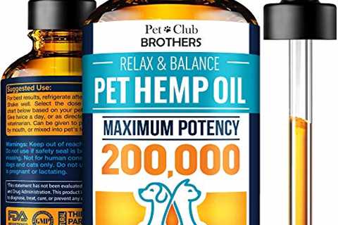 Petclubbrothers B Hemp Oil for Dogs and Cats - Hemp Oil Drops 200,000 - Made in USA - Rich in Omega ..