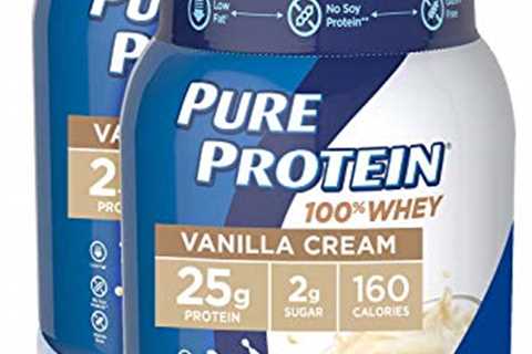 Whey Protein Powder by Pure Protein, Gluten Free, Vanilla Cream, 1.75lbs, 2 Pack