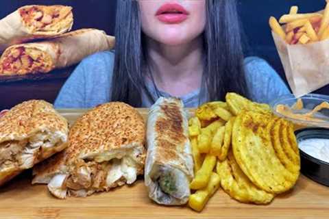 FAST FOOD | SHAWARMA + CHICKEN SANDWICH + FRIES | MUKBANG ASMR