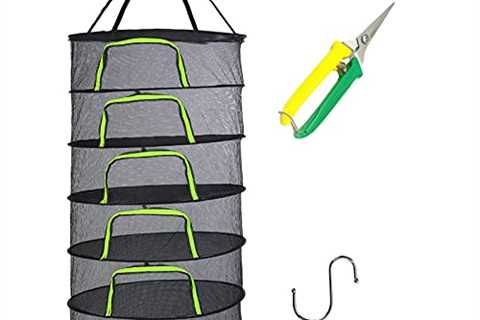 Herb Drying Rack Net 2ft 6 Layer hanging Drying Rack Net with Zipper, mesh Plant Drying Rack Net..