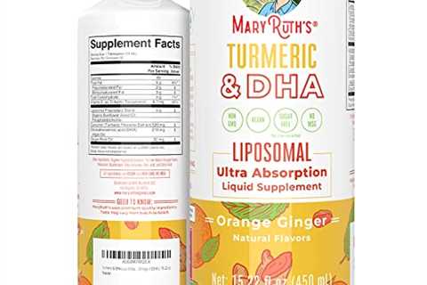MaryRuth Organics Turmeric  DHA Liquid Vitamin | Enhanced Absorption Vegan Supplement for Cognitive ..
