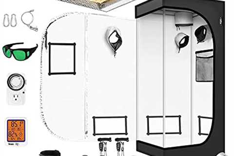 iPower Grow Tent Kit Complete Full Spectrum LED Plant Light Lamp Indoor Hydroponics 24x24x55 Combo..