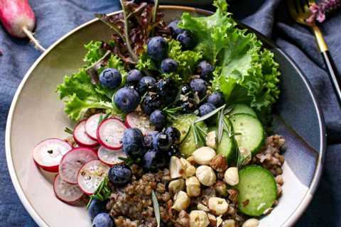 Blueberry Buckwheat Groats Bowl with Rosemary Balsamic Vinaigrette