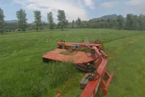 Cutting more grass for are small organic dairy farm!