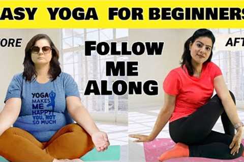 10 Mins Easy Full Body Yoga For Beginners , Plus Size & Seniors | Daily Gentle Yoga Routine