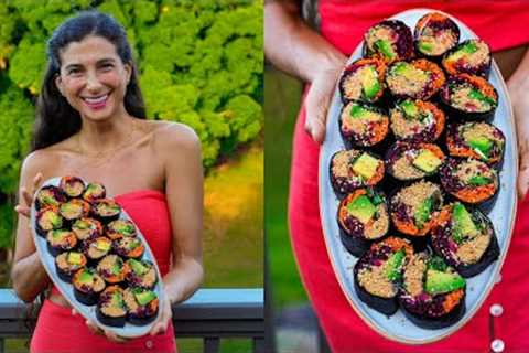 Best Raw Vegan Sushi Rolls with a Walnut Pâté 🌱🍣 Delicious, Nutritious, & Satisfying Dinner..