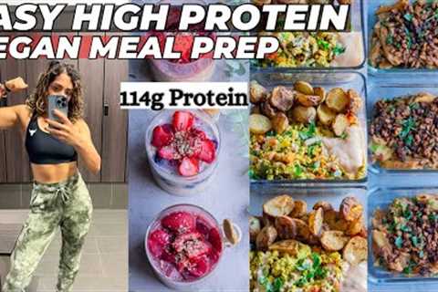 EASY High Protein Vegan Meal Prep | 1640 Calories #veganfitness #highproteinvegan #plantbasedmeals