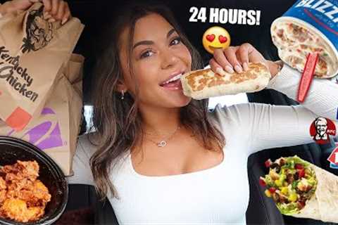 I Only Ate NEW FAST FOOD ITEMS I''ve NEVER TRIED BEFORE For 24 HOURS!