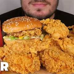 ASMR FAST FOOD EATING *ASMR KFC MUKBANG *FRIED CHICKEN, MAC N CHEESE, CHICKEN BURGER