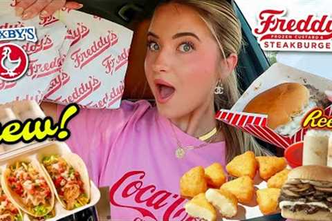 Eating NEW FAST FOOD ITEMS From Zaxby''s and Freddy''s!